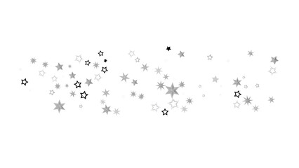 Poster - A beautiful abstract background with shimmering silver stars against a black backdrop.