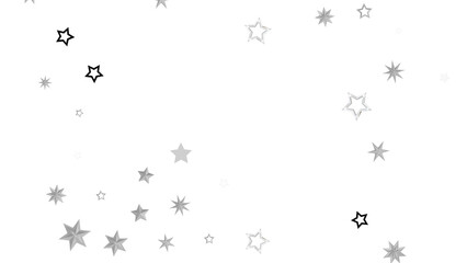 Poster - A black background with white stars scattered across the surface in various sizes. The stars have a shiny, glittery effect and create an abstract, cosmic, and decorative feel.