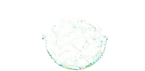 Poster - Intricate swirling pattern in teal and green hues. Perfect for design backgrounds.