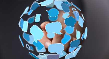 Aufkleber - Visualizing worldwide communication.  Connecting people through instant messaging and social media.