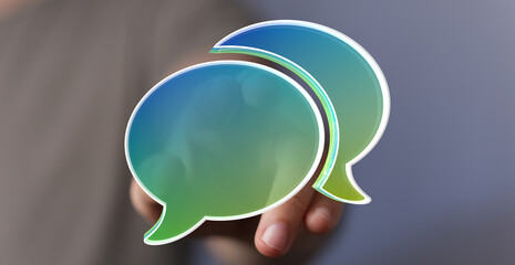 Aufkleber - Abstract image of two speech bubbles, representing communication and connection.