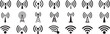 © MdMezbahul - Collection of various wireless signal icons representing technology and data transmission