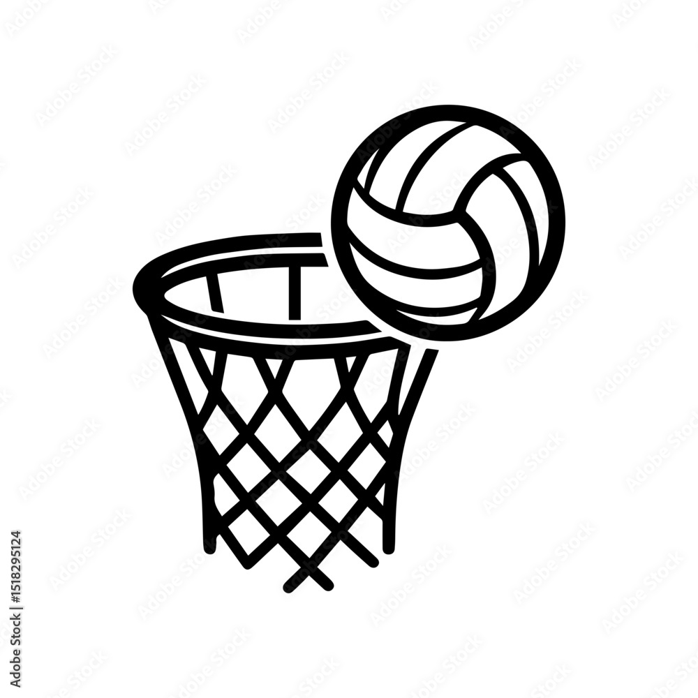 Netball sport icon team game outdoor transparent background Stock ...
