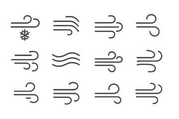Aufkleber - Wind symbols representing various weather conditions in a minimalistic design