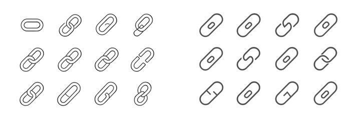 Aufkleber - Different styles of paper clips arranged in various patterns and orientations on a flat surface, highlighting versatility and design options