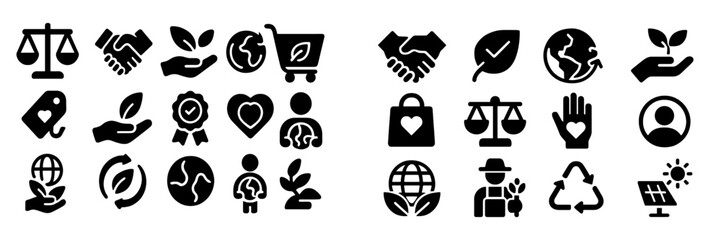 Poster - Illustration of sustainable development and eco-friendly symbols displayed in a balanced arrangement showcasing global commitment to the environment