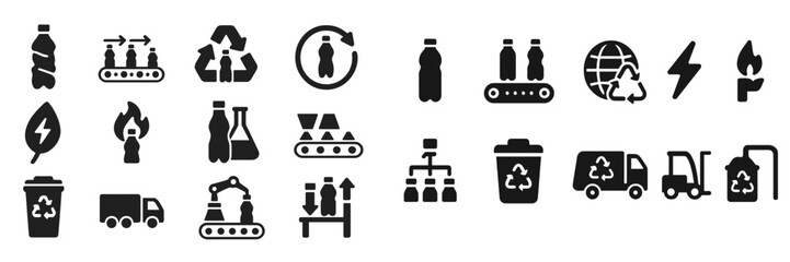 Poster - Recycling symbols and icons representing sustainability practices and environmental protection concepts
