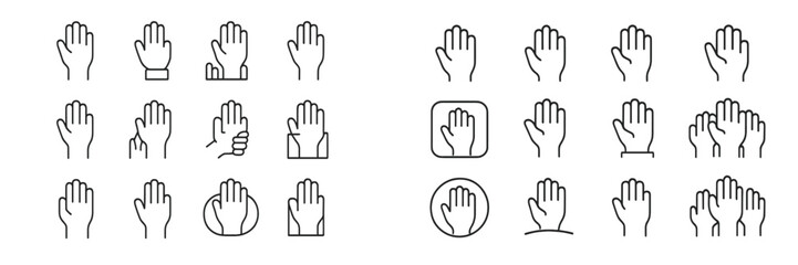 Aufkleber - Different hand gestures represented in a variety of styles displayed systematically on a white background