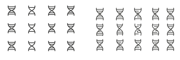 Poster - Patterns of DNA double helix representations in a scientific illustration showing genetic structures