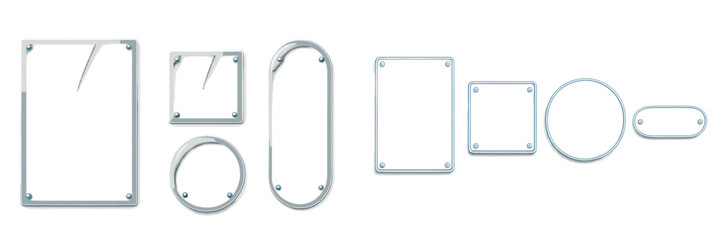 Aufkleber - Frames of various shapes lined up on a white background showcase simple designs for showcasing artwork