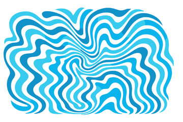Poster - Swirling blue water patterns creating a mesmerizing abstract design on a white background
