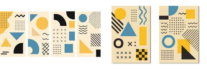 Poster - Colorful geometric patterns showcase modern design aesthetics in abstract art collection