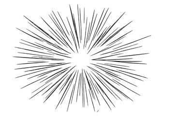 Aufkleber - Dynamic abstract design featuring radial lines and starburst effect in a monochromatic style