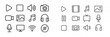 © Zaleman - Collection of simple line icons representing multimedia elements and devices for digital content creation and consumption