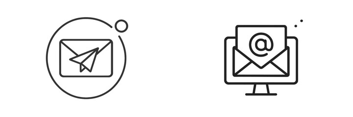 Leinwandbilder - Icons representing communication tools used in digital messaging for modern interactions