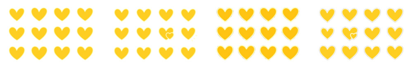 Poster - Colorful display of hearts in a pattern on a bright background creating a joyful atmosphere for celebrations and events