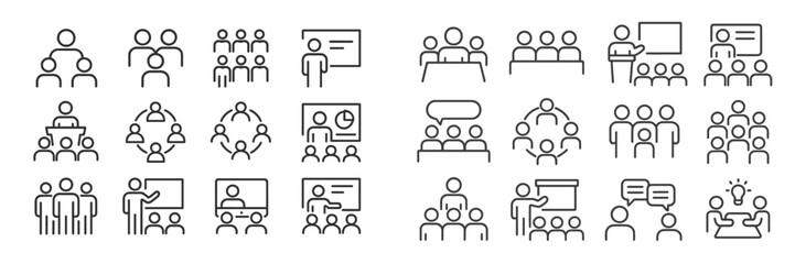 Aufkleber - Diverse group of people engaging in various collaborative activities and meetings indoors