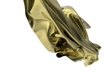 Aufkleber - Shiny and luxurious gold fabric drapes gracefully