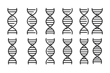 Leinwandbilder - DNA helix patterns created in a grid layout illustrating genetic structures and biological concepts