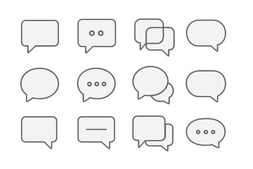 Poster - Various speech bubble designs on a transparent background for digital communication and design purposes