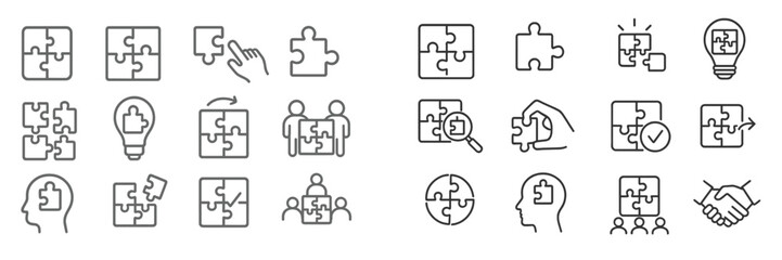 Poster - Puzzle pieces collection showcasing teamwork, problem-solving, and creativity in design concepts