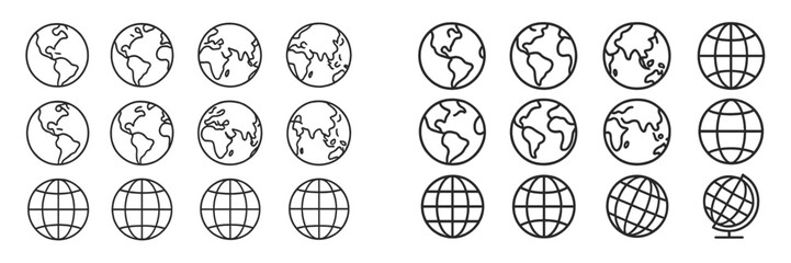 Fototapete - Exploration and representation of different globe designs in a unique pattern layout highlighting global themes
