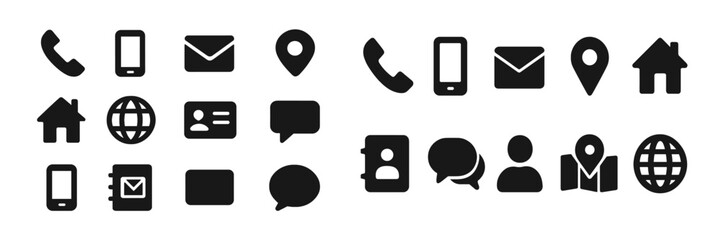 Fototapete - Various communication icons and symbols represent connectivity and information exchange