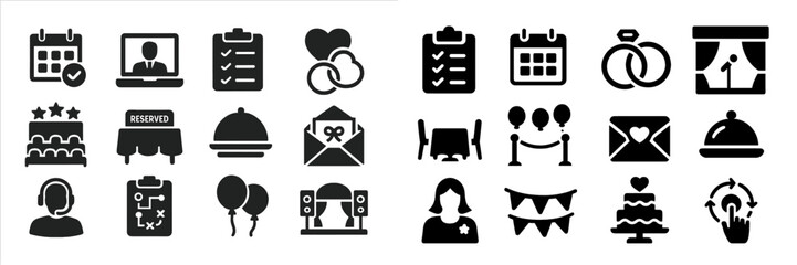 Aufkleber - Organizing events with checklists, calendars, and symbols for planning successful celebrations