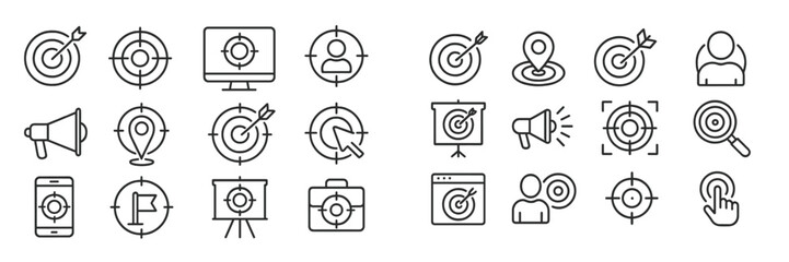 Poster - Diverse icons representing target audience concepts in marketing and communication strategies