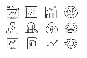 Leinwandbilder - Data analysis and visualization elements designed in a clean, minimalist style for presentations about statistics and insights