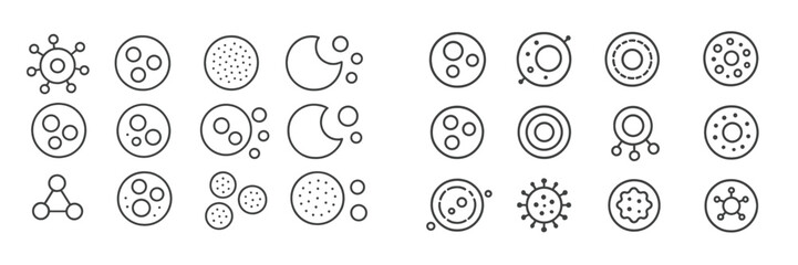 Aufkleber - Various abstract geometric shapes and patterns created with circles and dots on a white background