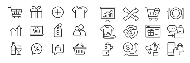 Aufkleber - Social media icons representing online shopping, marketing, and consumer engagement in a modern digital environment