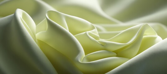 Poster - Abstract Delicate Yellow Silk Fabric with Fluid Waves and Gentle Folds in an Elegant Background