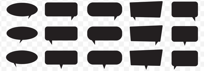 Poster - Black speech bubble collection. Set of speech bubble. Speech bubble comic on Transparent Background. EPS 10.