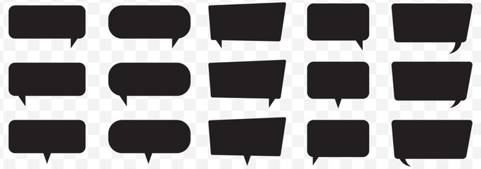 Poster - Black speech bubble collection. Set of speech bubble. Speech bubble comic on Transparent Background. EPS 10.
