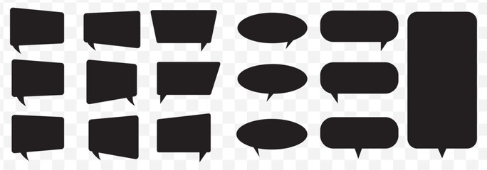 Poster - Black speech bubble collection. Set of speech bubble. Speech bubble comic on Transparent Background. EPS 10.