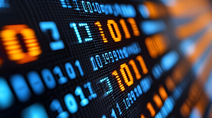 binary code data stream digital technology background computer programming and cybersecurity concept