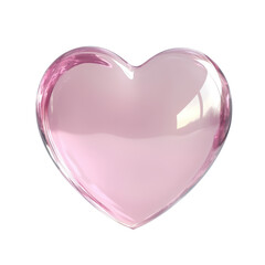 Poster - Translucent pink glass heart shape render