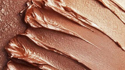 Poster - A detailed view of a rich and creamy chocolate frosting on a surface