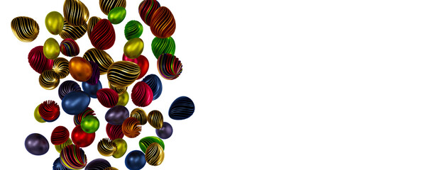 Poster - Easter colorful eggs isolated