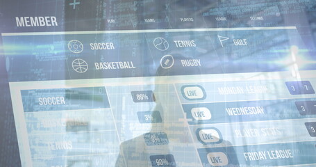 Poster - Image of digital interface over caucasian businesswomen