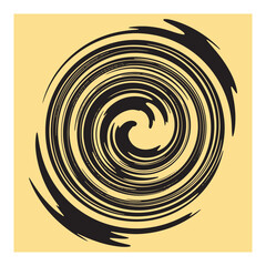 Poster - Abstract black swirl illustration on a light yellow background a creative graphic