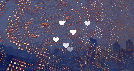 Poster - Image of network of connections over hearts