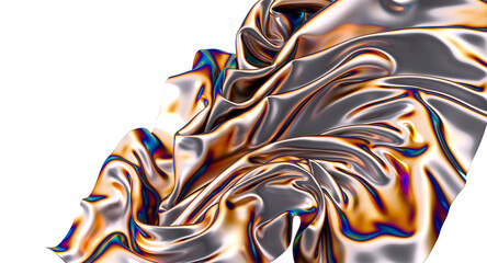 Poster - A mesmerizing swirl of iridescent fabric catching the light in a vibrant display