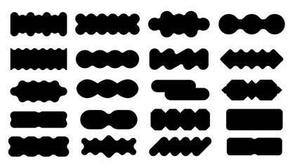 Poster - A series of vector frame labels. Shape design elements of special offers in retro colors, frame icons, black notes.