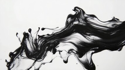 Poster - A black and white illustration of flowing liquids