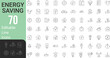 © Creative JM - Collection Of Modern Editable Thin Line Style Energy Saving Related Icons Energy Costs, Power Consumption Level, Green House Pictograms, Infographics And More Vector Illustration