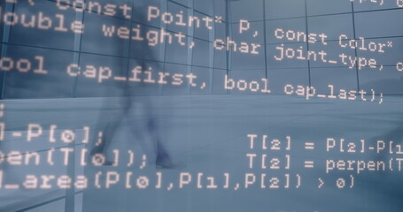 Poster - Image of data processing over timelapse with walking people