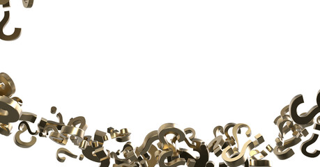 Aufkleber - Infinite question marks on a plane, original three dimensional illustration.