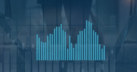 Poster - Image of diverse graphs over legs of businesspeople